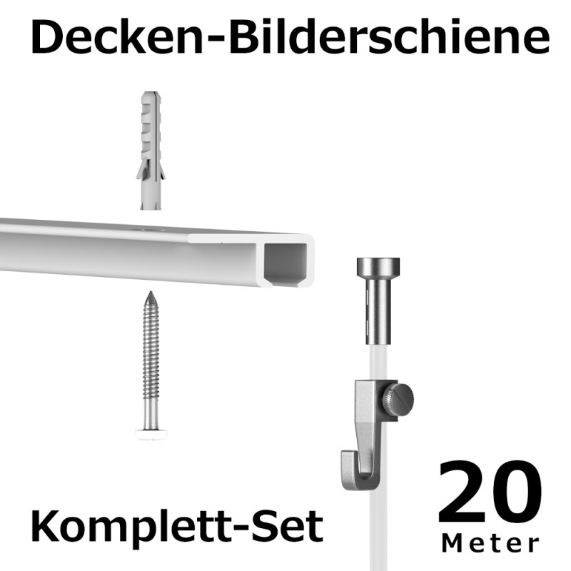 Produktbild von Hang-it Deckenschienen-Set 2 Meter – Professionelle Bildaufhängung Für Wand & Decke